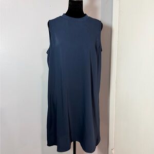 Coercion London Navy Sleeveless Shift Dress Size Large Minimalist